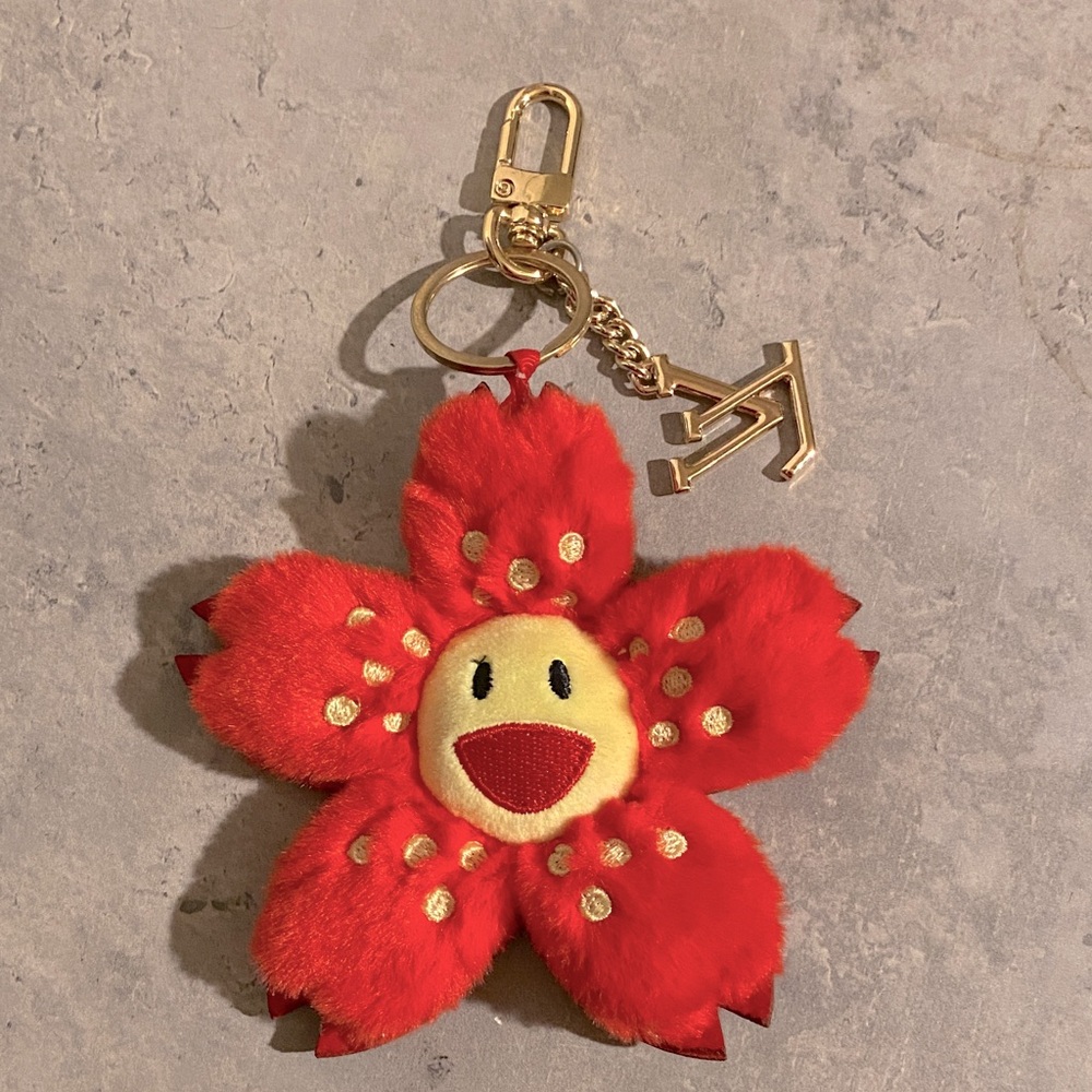 Red Flower Bag Charm